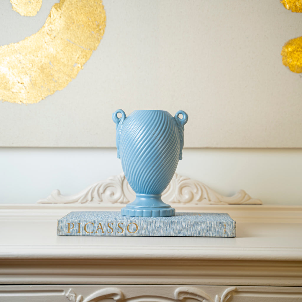 Vintage Baby Blue Trophy Vase