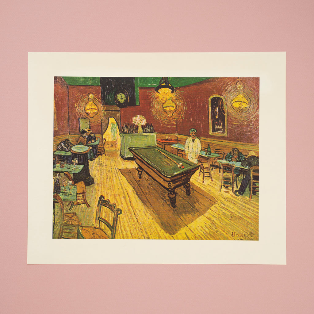 Van Gogh The Night Cafe with Pool Table and Red Walls Art Print at Golden Rule Gallery