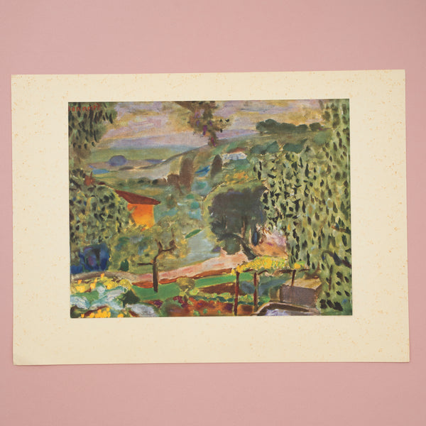 Rare Vintage 1946 Bonnard Landscape "Paysage” Swiss Art Print at Golden Rule Gallery in Excelsior, Minnesota