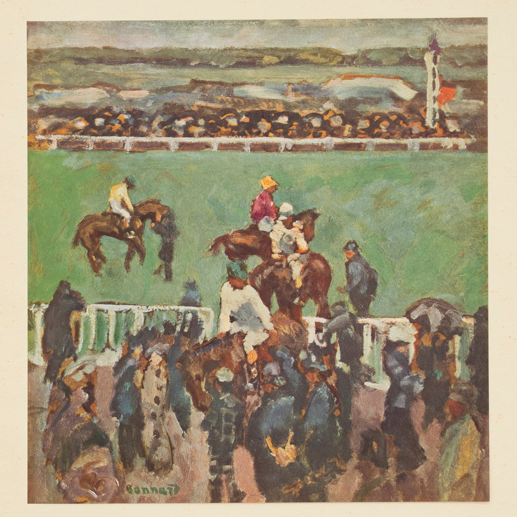 Rare Vintage 1946 Bonnard "Les Courses” Swiss Art Print | Longchamp | Horse Racing