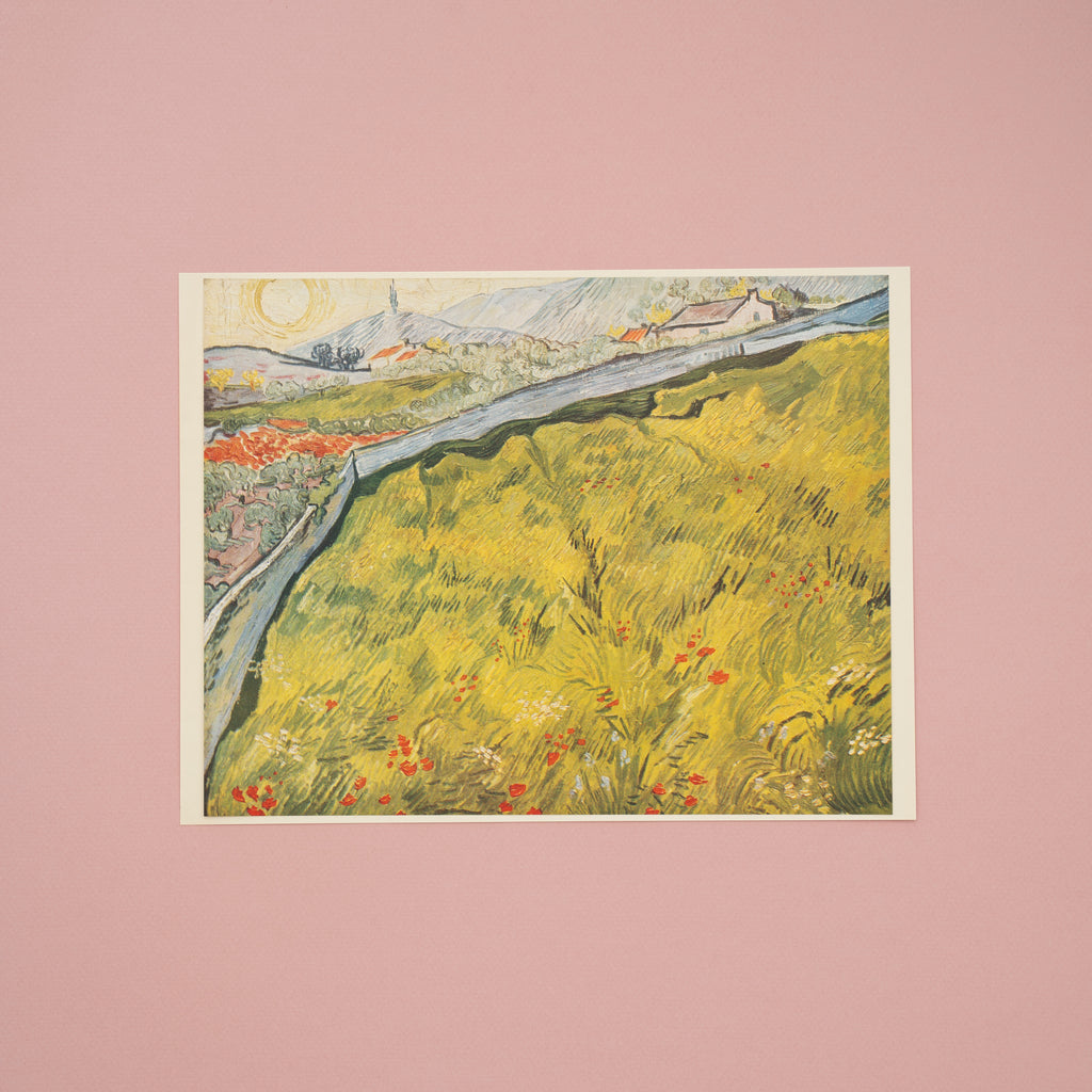 Vintage Van Gogh Landscape Art Print of Enclosed Field
