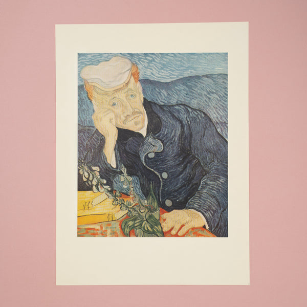 Vintage Art Print of a Vincent Van Gogh Portrait of Dr. Gachet available for purchase at Golden Rule Gallery in Excelsior, Minnesota outside of Minneapolis