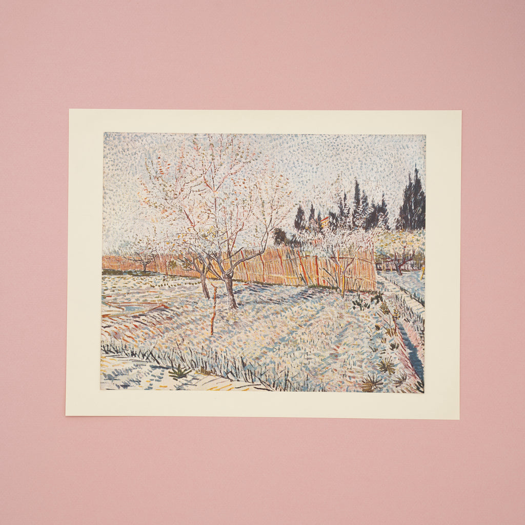 Vintage Art Print of Vincent Van Gogh's The Orchard in Springtime at Golden Rule Gallery in Minnesota
