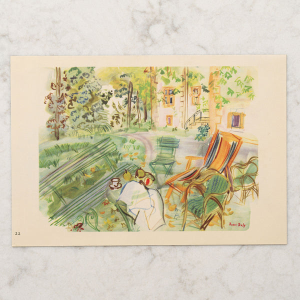 Vintage 1950 French Raoul Dufy "Jardin a Vernet-Les-Bains" Mini Vintage Art Print