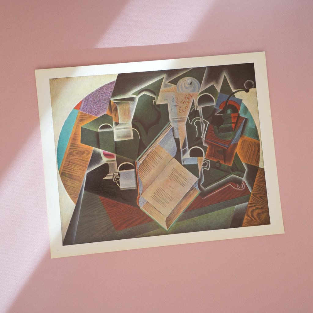 Vintage 1950s Juan Gris “Book, Pipe, and Glass” Swiss Art Print