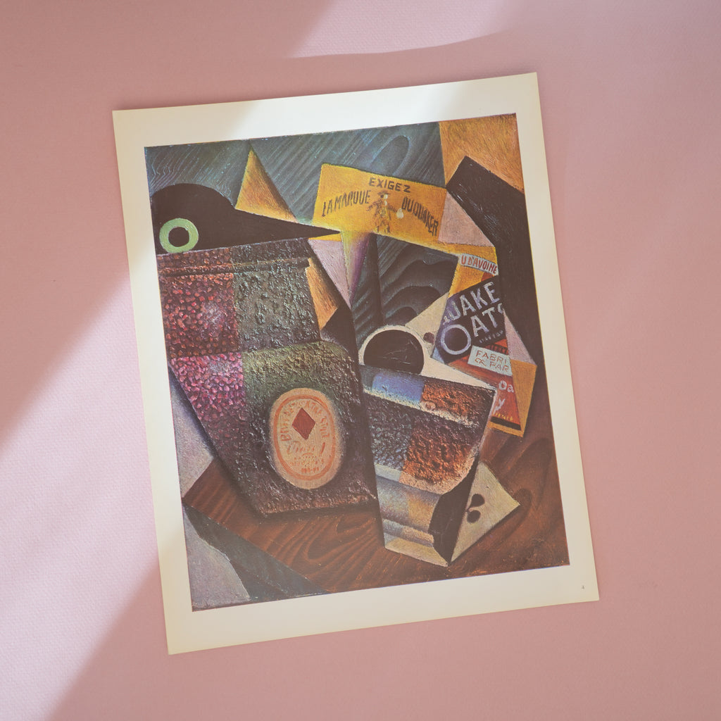 Vintage 1950s Juan Gris “The Package of Quaker Oats” Swiss Art Print