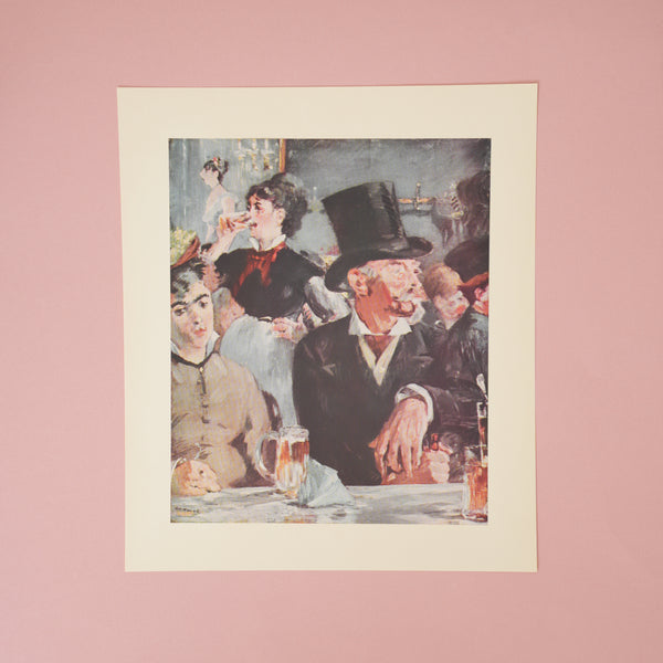 Vintage 1953 Manet "At the Cafe" Offset Lithograph