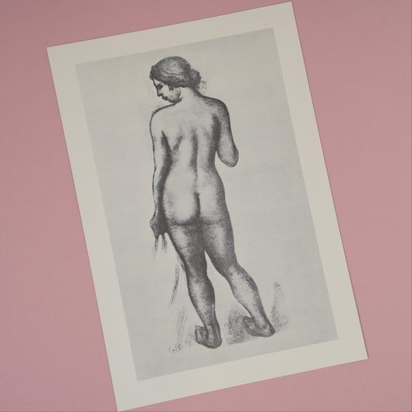 Vintage 1974 Aristide Maillol "Standing Nude" Black and White Portrait Art Plate