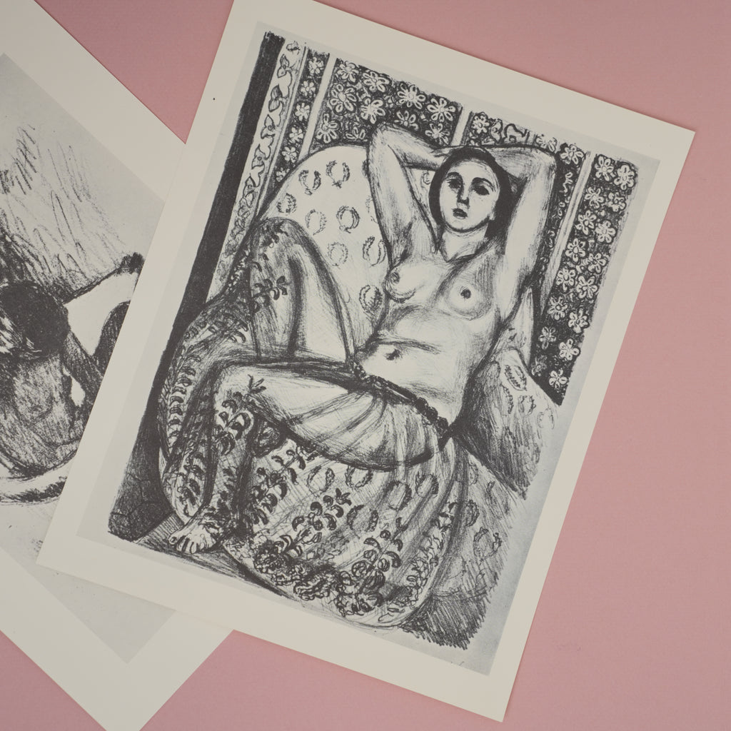 Vintage 1974 Henri Matisse "Odalisque" Portrait Black and White Art Print at Golden Rule Gallery in Excelsior