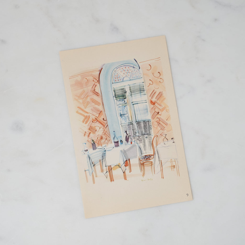 Vintage 1950 Dufy French "Salle de Restaurant a Ax-les-Thermes"