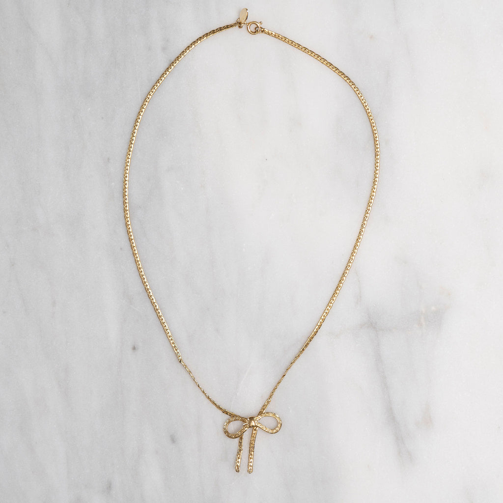 Vintage Avon Braided Bow Necklace