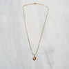 Vintage Dainty Pink Cameo Gold Necklace