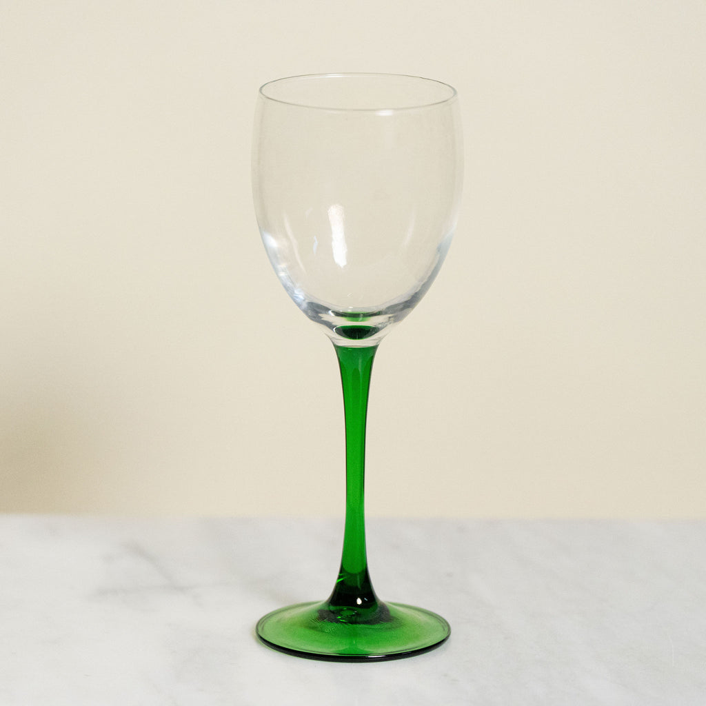 Vintage Green Stemmed Wine Glass at Golden Rule in Excelsior