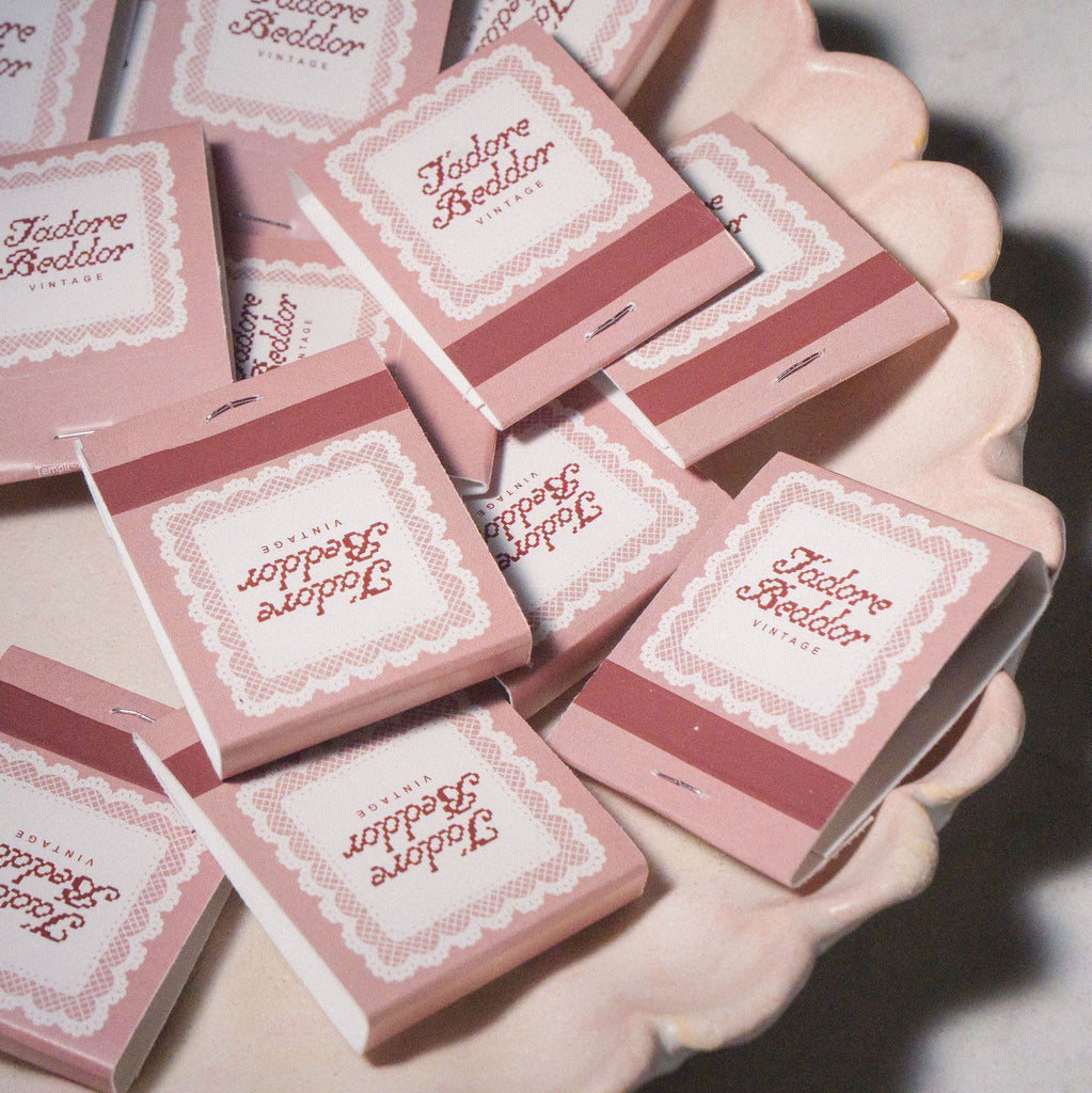 Vintage Pink Matchbooks by J'adore Beddor at Golden Rule Gallery