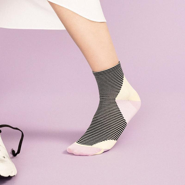 Violet Ping Pong Sporty Short Crew Socks Hansel from Basel at Golden Rule Gallery