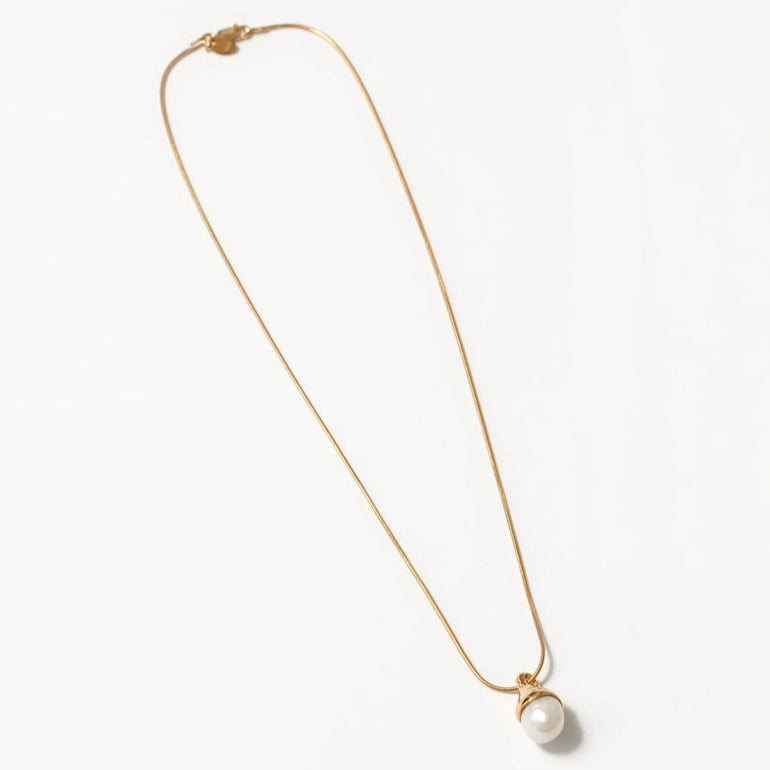 Candice Gold Plated Pearl Necklace By Wolf Circus