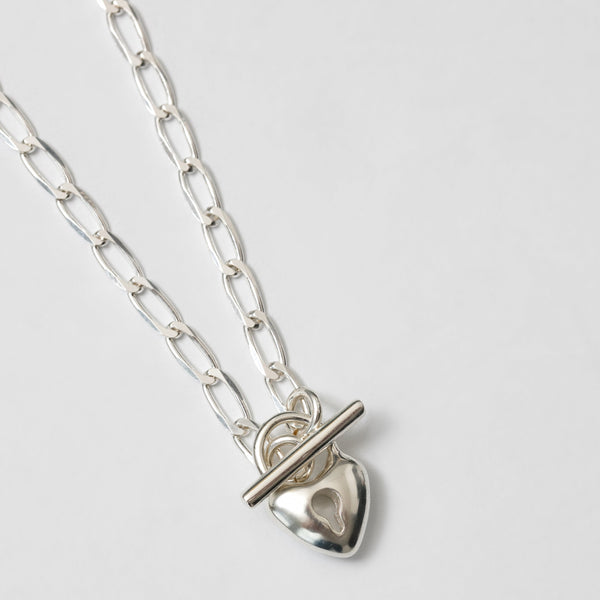 Wolf Circus Silver Heart Toggle Necklace