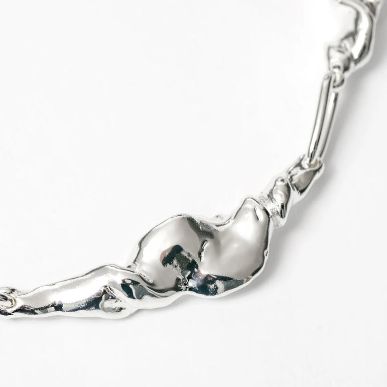 Wolf Circus Heart Lock Bracelet - Silver