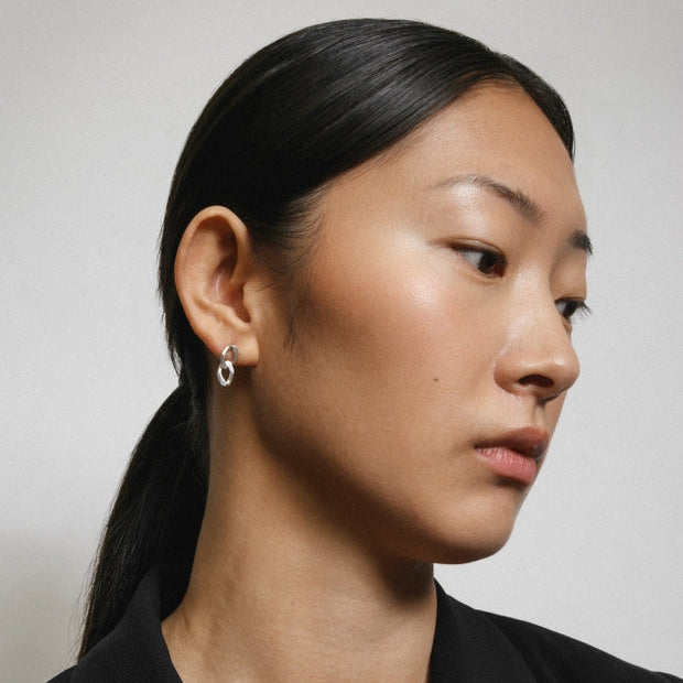 Sterling Silver Link Single Stud