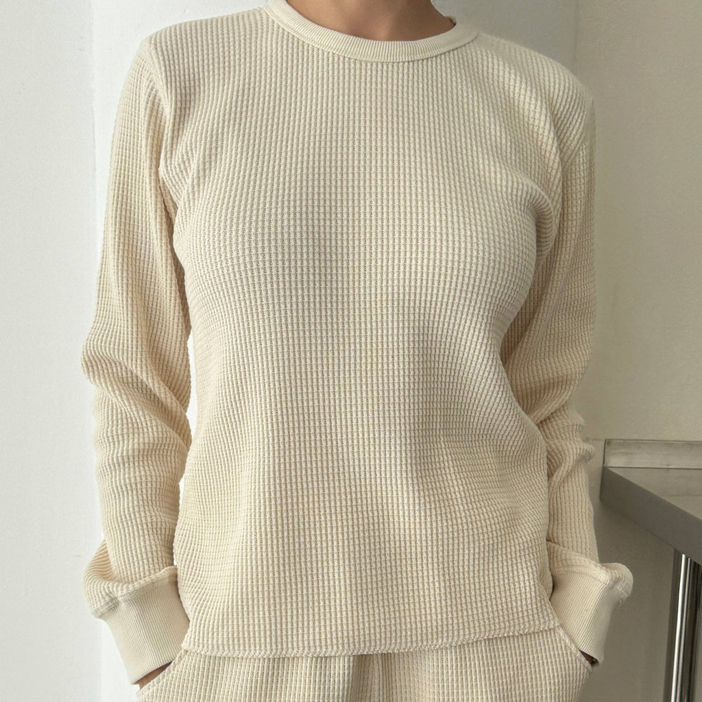 Waffle Fundamental Tee in Pale and Neutral Tones at Golden Rule