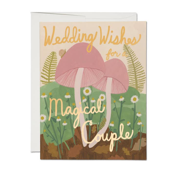 Wedding Wishes for a Magical Couple Mushroom Card