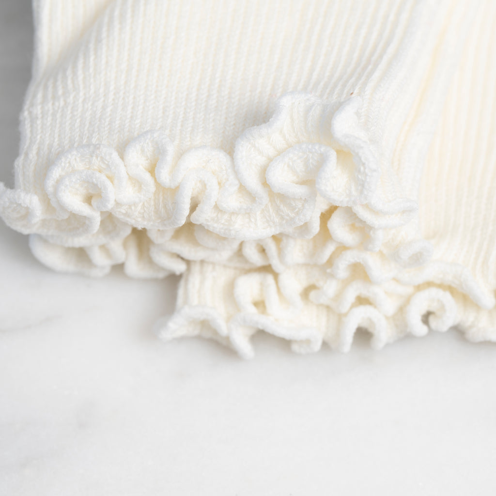 White Baggu Socks With Cute Detail at Golden Rule Gallery