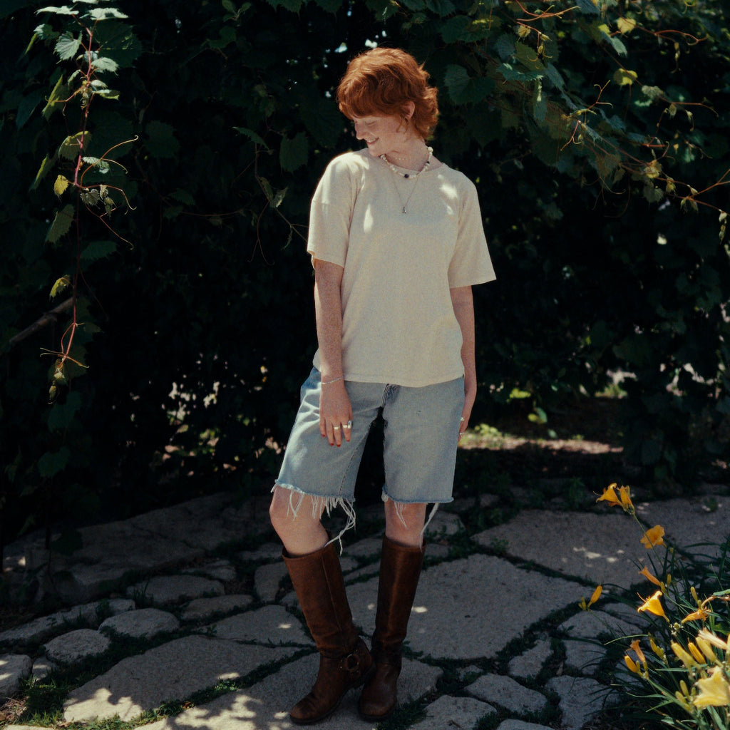 White Le Bon Shoppe Tee Shirt at Golden Rule Gallery