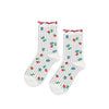 White Socks With Floral Patterns Hansel from Basel at Golden Rule Gallery