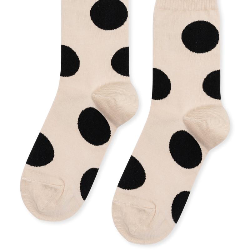 White and Black Dot Rie Crew Sock | Hansel from Basel | Polka Dot Sock | Golden Rule Gallery