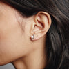 Wolf Circus Ellis Pearl Stud Earrings in Silver on Model 