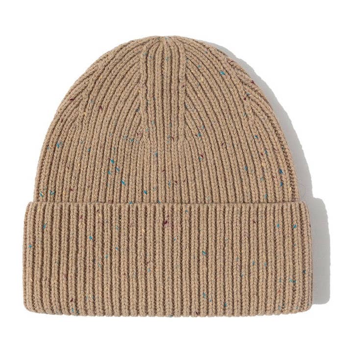 Speckled Tan Wool Beanie at Golden Rule Gallery