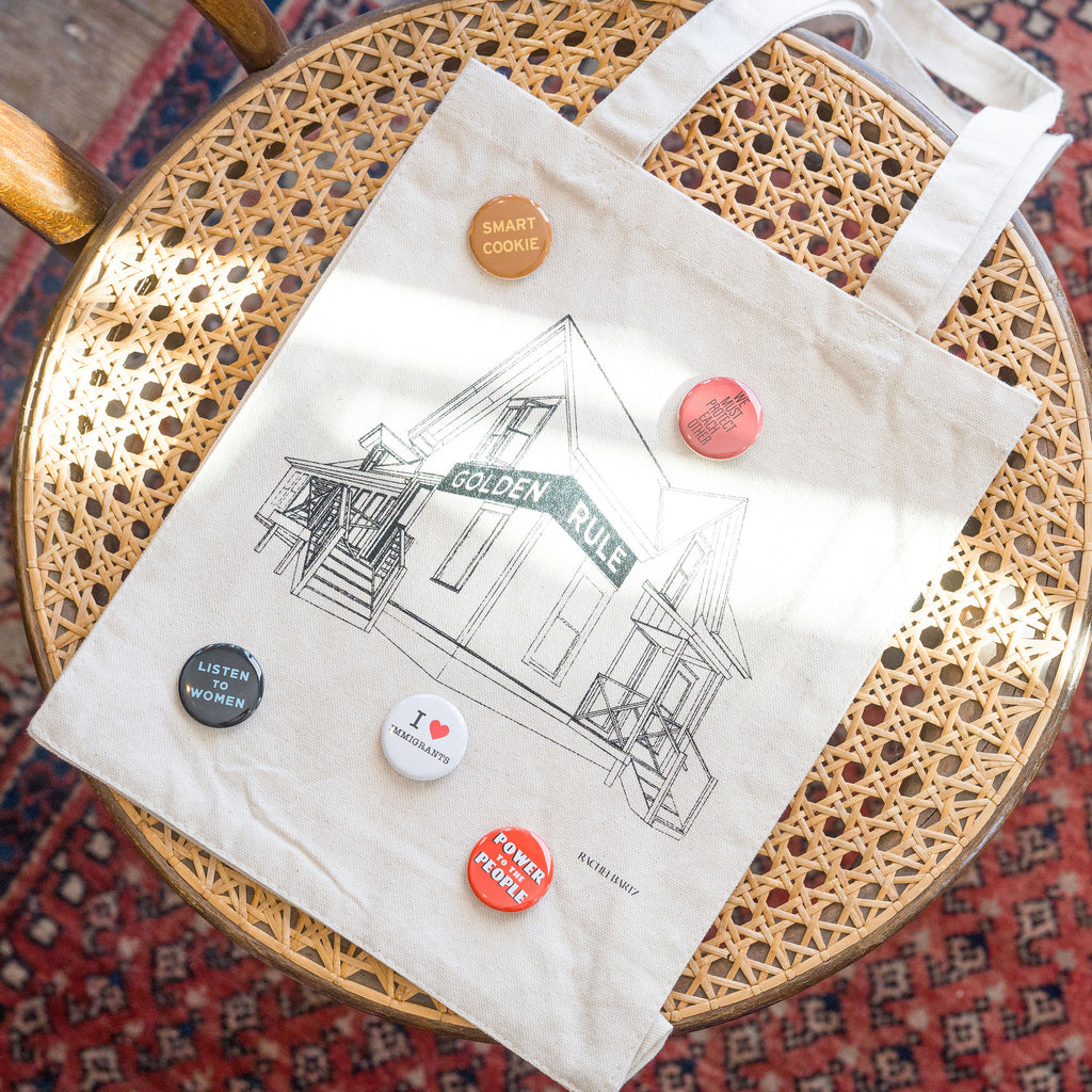 Word Pins at Golden Rule Gallery