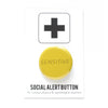 Yellow "Sensitive" Social Alert Pin Back Button at Golden Rule Gallery