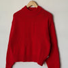 Bright Red Knit Cotton Sweater