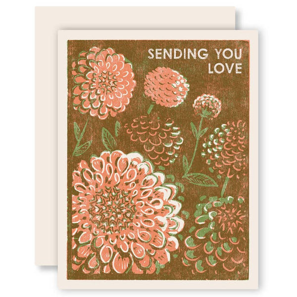 Sending You Love Dahlias Friendship Card