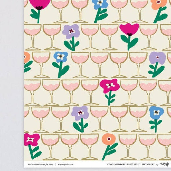 Champagne Glasses Wrapping Paper Sheets