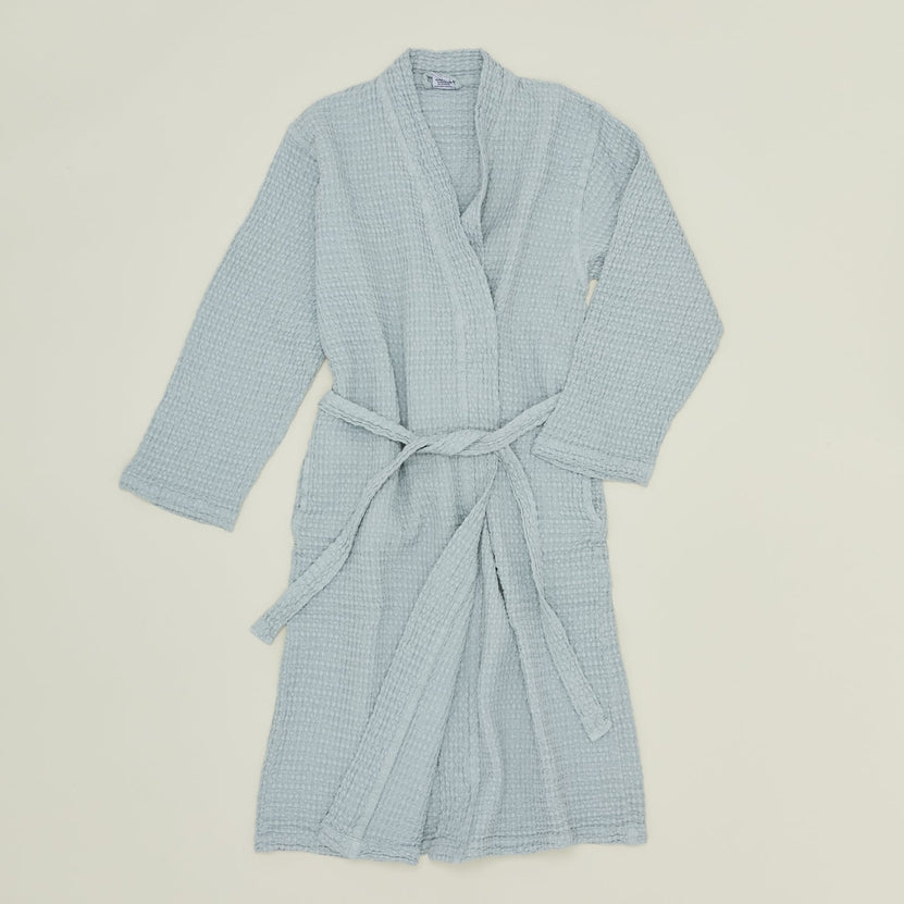 Sky Blue Waffle Bath Robe at Golden Rule Gallery in Excelsior Minnesota