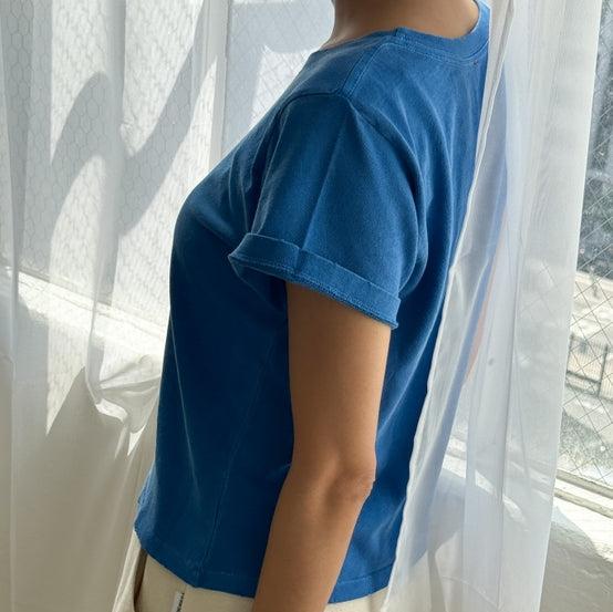 Blue Shirt with Rolled Sleeve