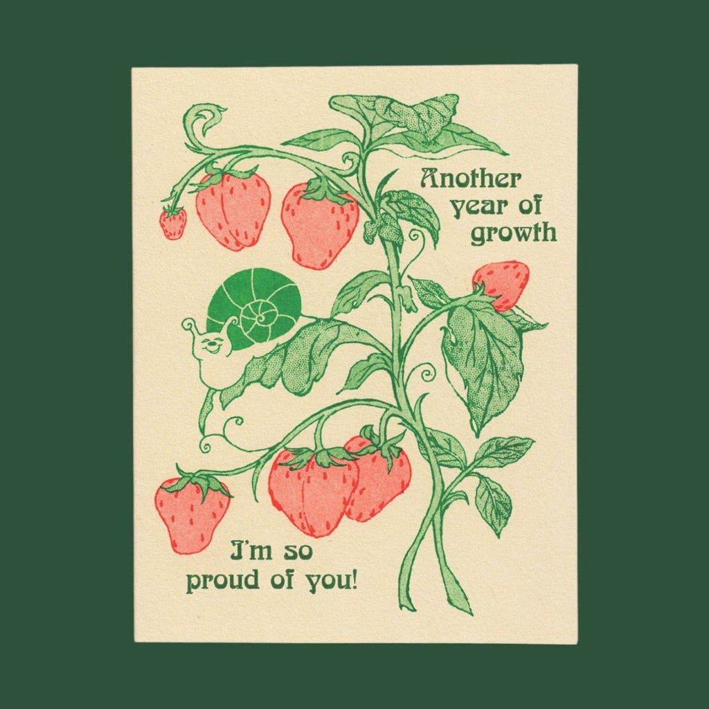 Snail and Strawberry Proud of You Card