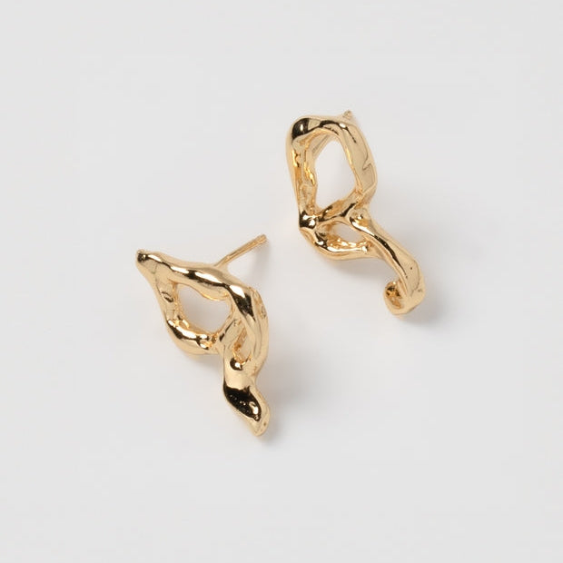 Gold Plated Wolf Circus Butterfly Earrings