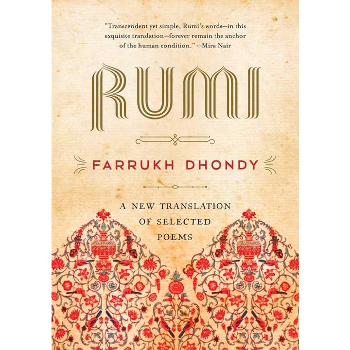 Book cover of 'Rumi' by Farrukh Dhondy with decorative patterns and text.