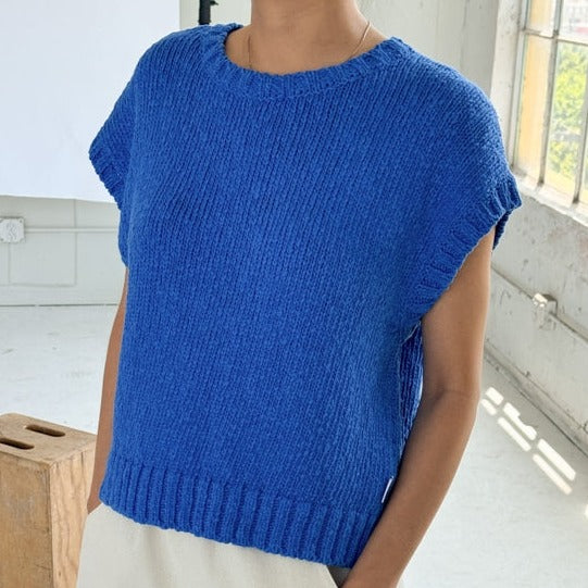 Pierre French Blue Cotton Top By Le Bon Shoppe