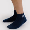 Navy Ruffle Socks with Embroidered Western Bow by Baggu