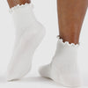 Baggu White Lettuce Edge Ruffle Socks at Golden Rule Gallery in Excelsior