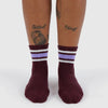 Purple and Burgundy Baggu Socks With Stripes