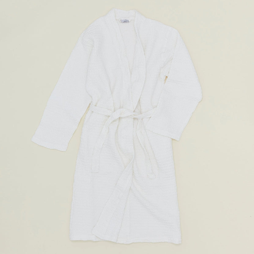 White Waffle Robe By Hawkins New York