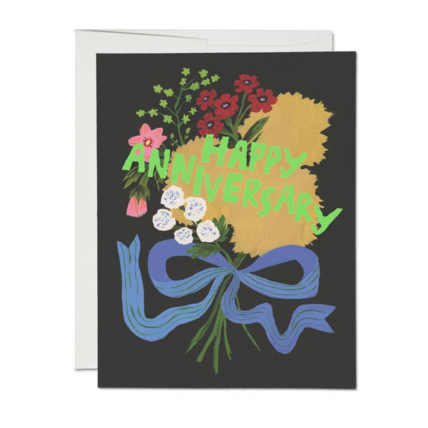 Happy Anniversary Bouquet Greeting Card by Red Cap Cards