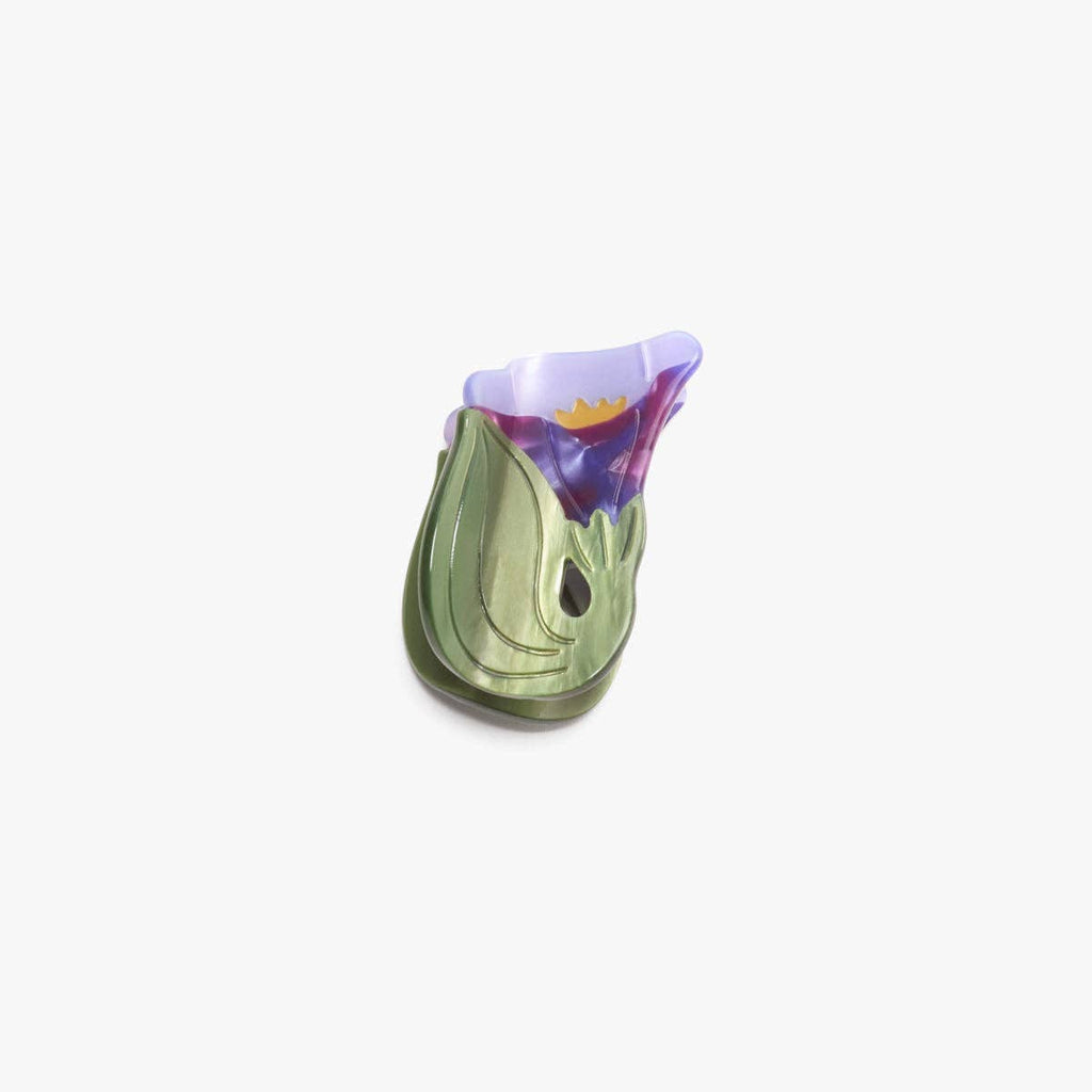 Small Purple Mornin Glory Flower Hair Clip