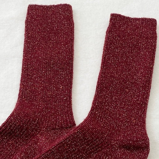 Sparkly Red Wool Socks for the Holidays