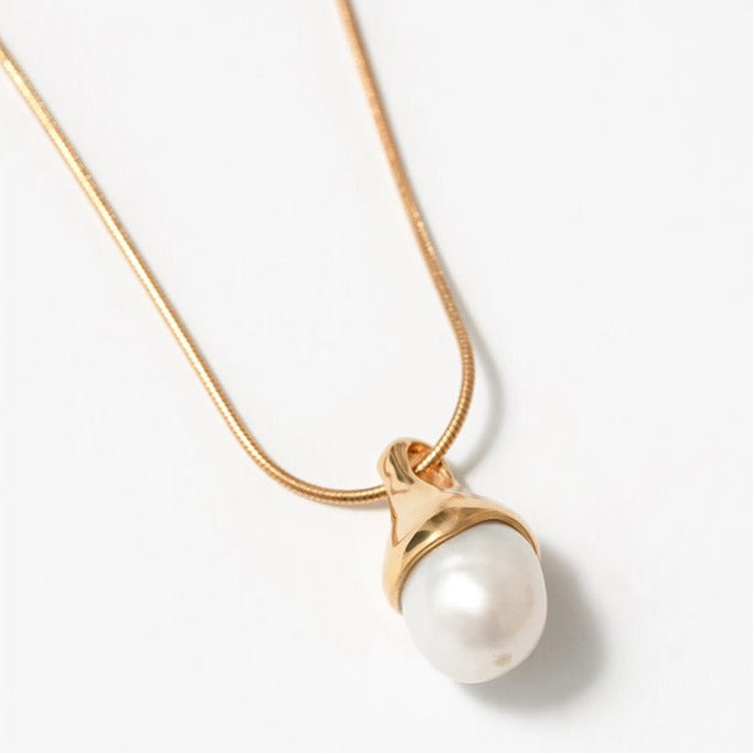 Candice Wolf Circus Dainty Pearl Gold Necklace